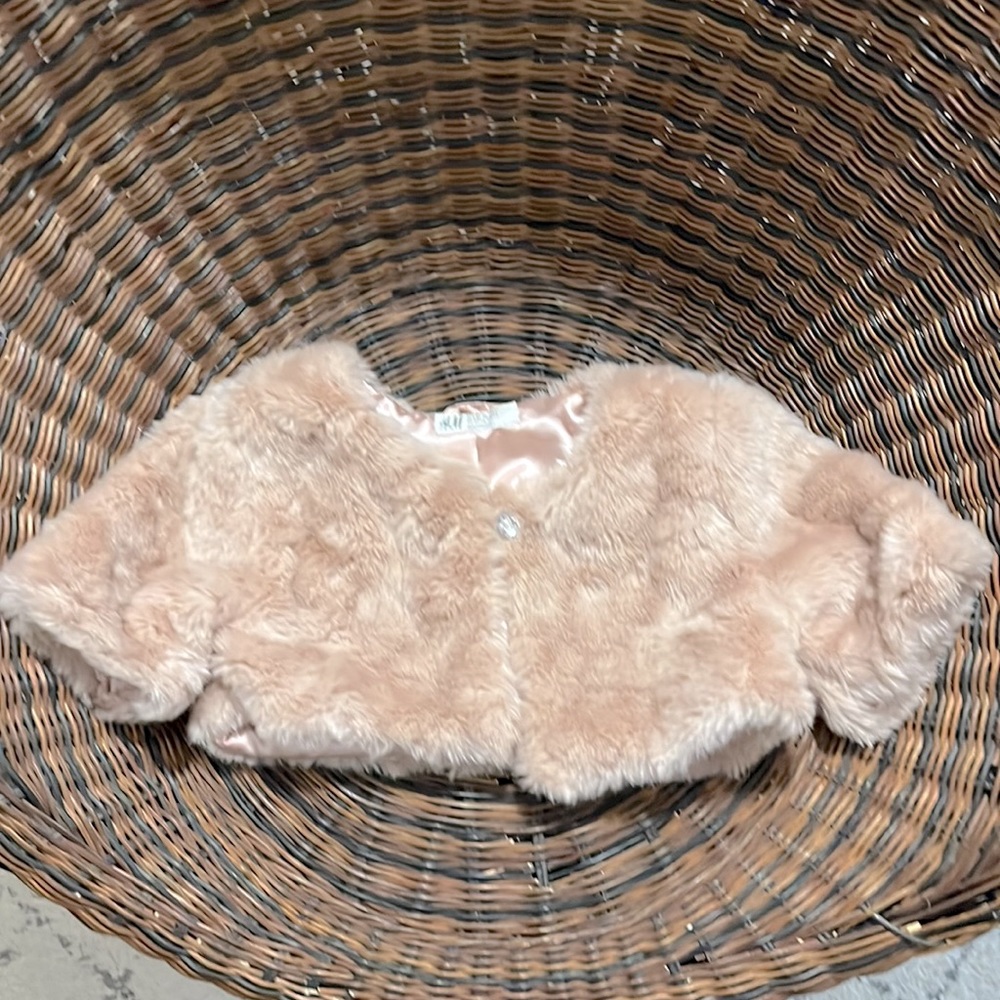 H&M Faux Fur Shrug- Girls Size 6-8
